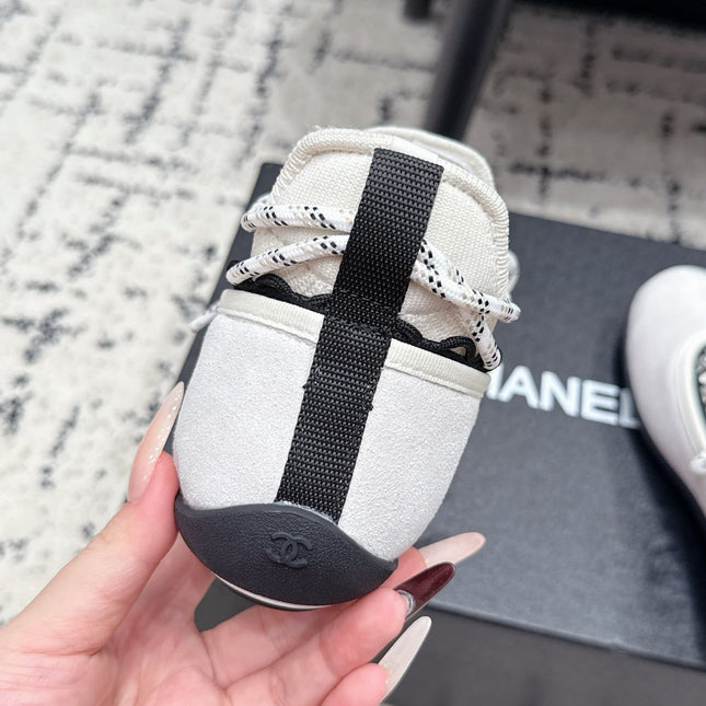 CHANEL 26S LACE-UP SNEAKERS IN WHITE SUEDE