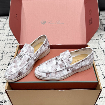 LP 26S SUMMER CHARMS WALK LOAFER IN PURPLE GRAY CROCODILE CALFSKIN SILVER HARDWARE