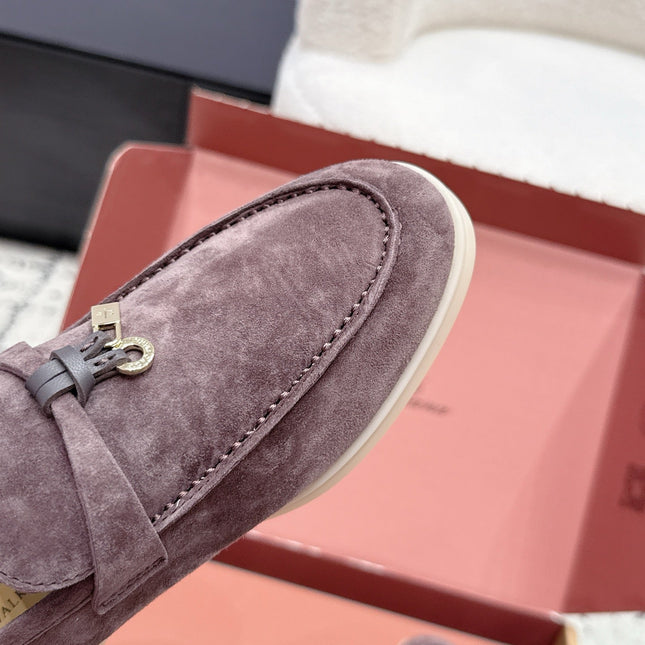 LP 26S SUMMER CHARMS WALK LOAFER IN PURPLE GRAY SUEDE GOLD HARDWARE