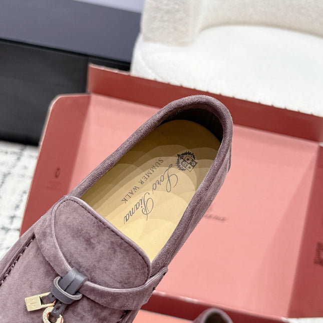 LP 26S SUMMER CHARMS WALK LOAFER IN PURPLE GRAY SUEDE GOLD HARDWARE
