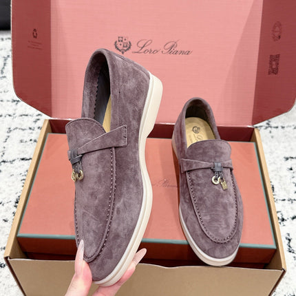 LP 26S SUMMER CHARMS WALK LOAFER IN PURPLE GRAY SUEDE GOLD HARDWARE