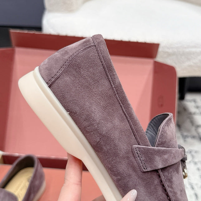 LP 26S SUMMER CHARMS WALK LOAFER IN PURPLE GRAY SUEDE GOLD HARDWARE