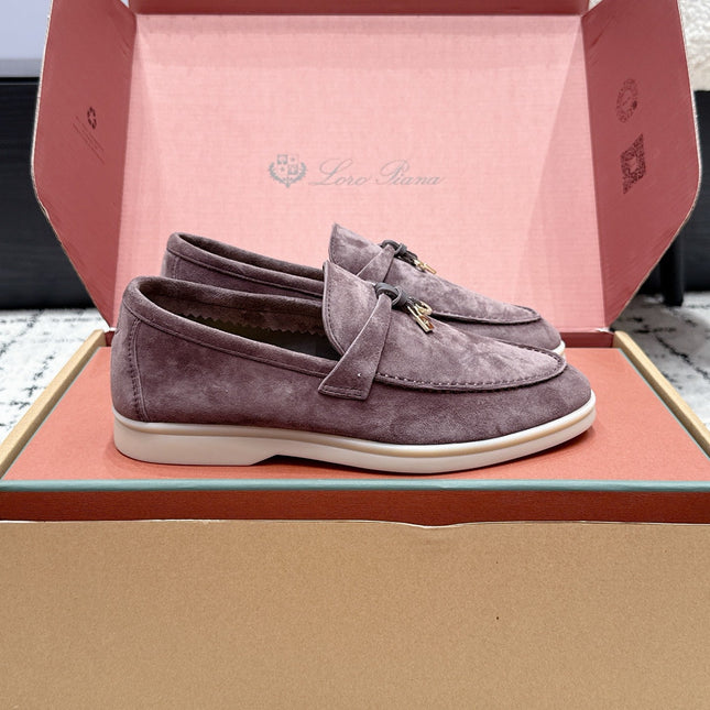 LP 26S SUMMER CHARMS WALK LOAFER IN PURPLE GRAY SUEDE GOLD HARDWARE