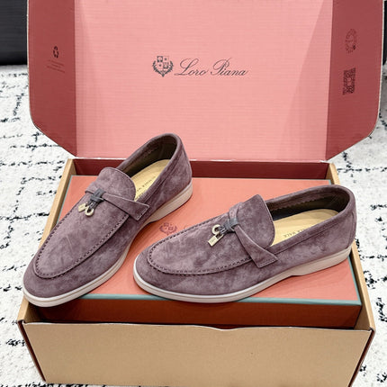 LP 26S SUMMER CHARMS WALK LOAFER IN PURPLE GRAY SUEDE GOLD HARDWARE