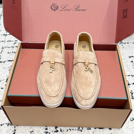 LP 26S SUMMER CHARMS WALK LOAFER IN DARK BEIGE SUEDE GOLD HARDWARE