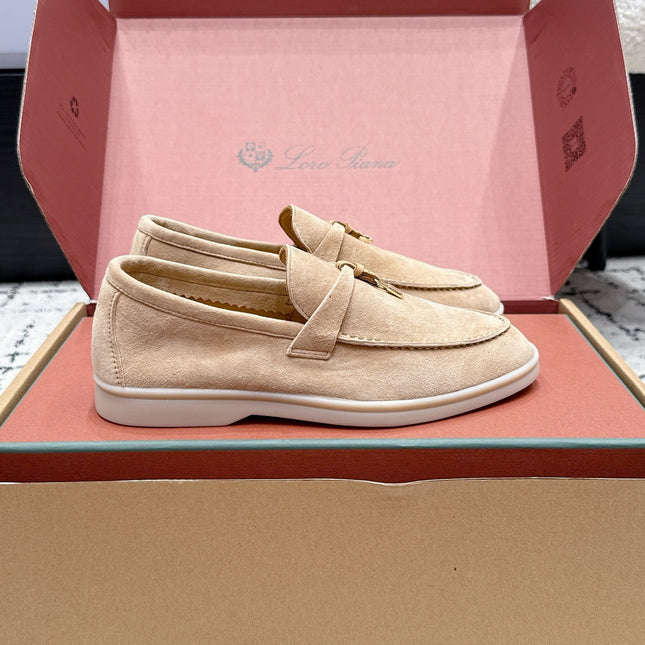 LP 26S SUMMER CHARMS WALK LOAFER IN DARK BEIGE SUEDE GOLD HARDWARE