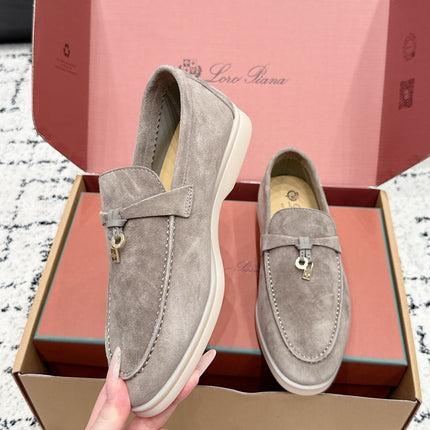 LP 26S SUMMER CHARMS WALK LOAFER IN LIGHT BROWN SUEDE GOLD HARDWARE