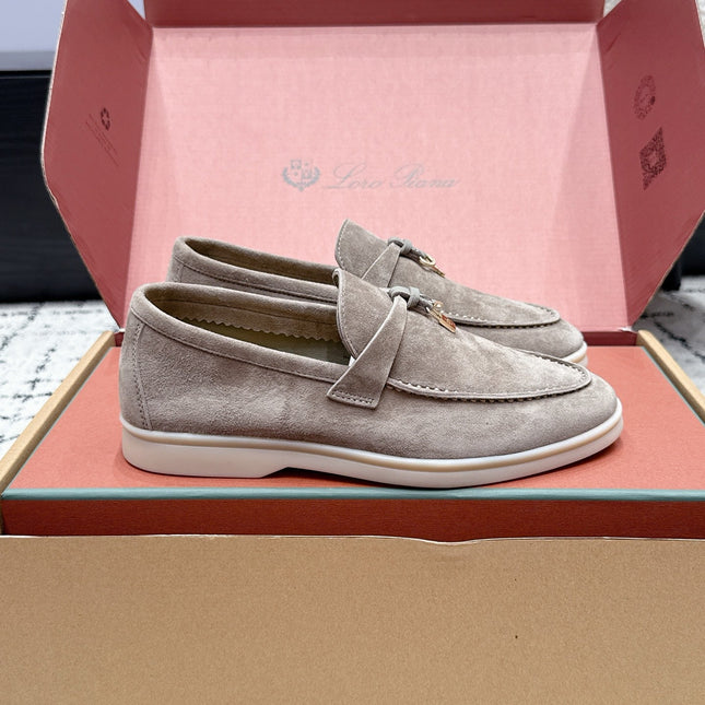LP 26S SUMMER CHARMS WALK LOAFER IN LIGHT BROWN SUEDE GOLD HARDWARE