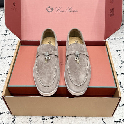 LP 26S SUMMER CHARMS WALK LOAFER IN LIGHT BROWN SUEDE GOLD HARDWARE