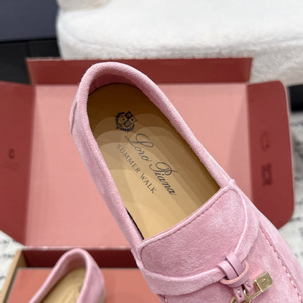LP 26S SUMMER CHARMS WALK LOAFER IN PINK SUEDE GOLD HARDWARE