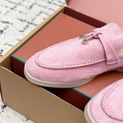 LP 26S SUMMER CHARMS WALK LOAFER IN PINK SUEDE GOLD HARDWARE