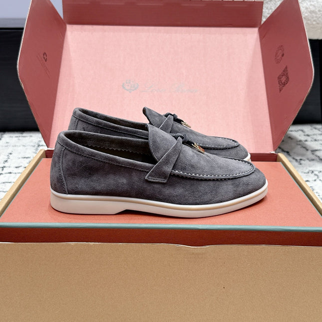 LP 26S SUMMER CHARMS WALK LOAFER IN CHARCOAL GRAY SUEDE GOLD HARDWARE