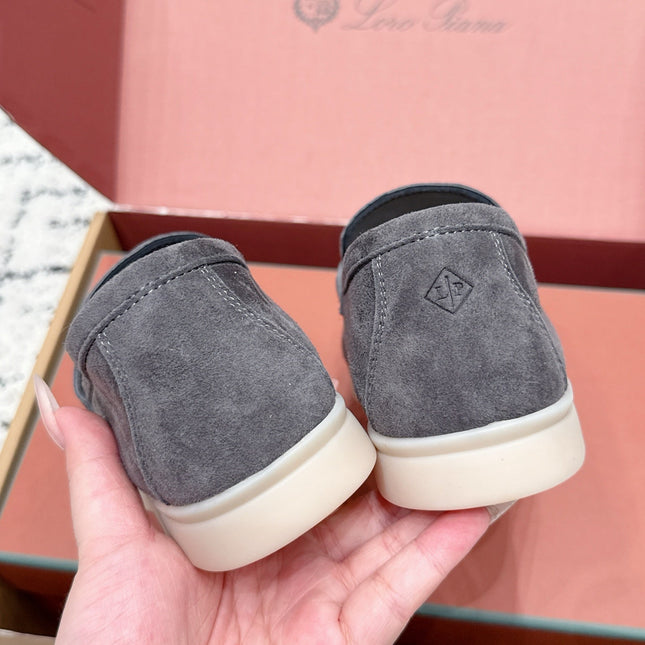 LP 26S SUMMER CHARMS WALK LOAFER IN CHARCOAL GRAY SUEDE GOLD HARDWARE