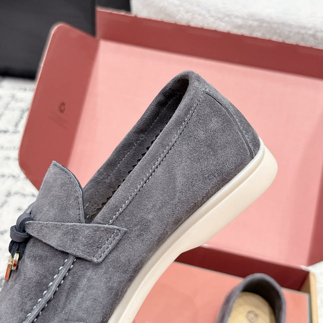 LP 26S SUMMER CHARMS WALK LOAFER IN CHARCOAL GRAY SUEDE GOLD HARDWARE