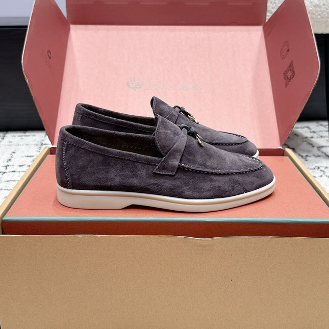 LP 26S SUMMER CHARMS WALK LOAFER IN PURPLE GRAY SUEDE GOLD HARDWARE