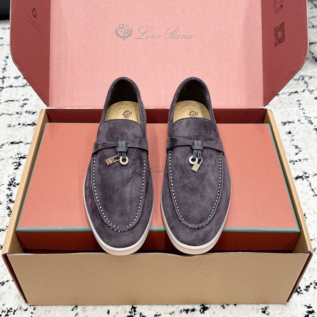 LP 26S SUMMER CHARMS WALK LOAFER IN PURPLE GRAY SUEDE GOLD HARDWARE