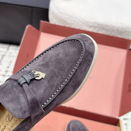 LP 26S SUMMER CHARMS WALK LOAFER IN PURPLE GRAY SUEDE GOLD HARDWARE