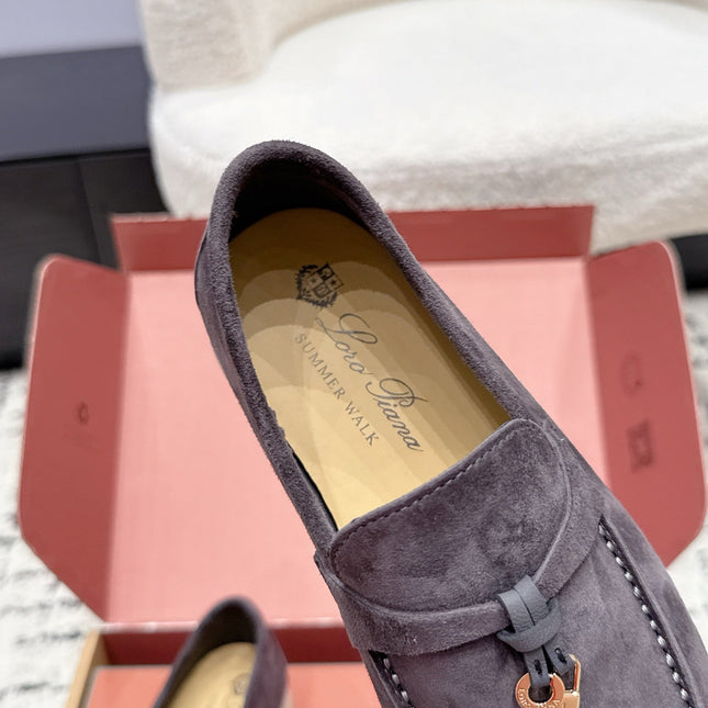 LP 26S SUMMER CHARMS WALK LOAFER IN PURPLE GRAY SUEDE GOLD HARDWARE