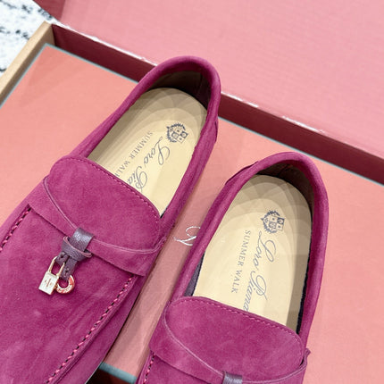 LP 26S SUMMER CHARMS WALK LOAFER IN FUCHSIA PINK SUEDE GOLD HARDWARE