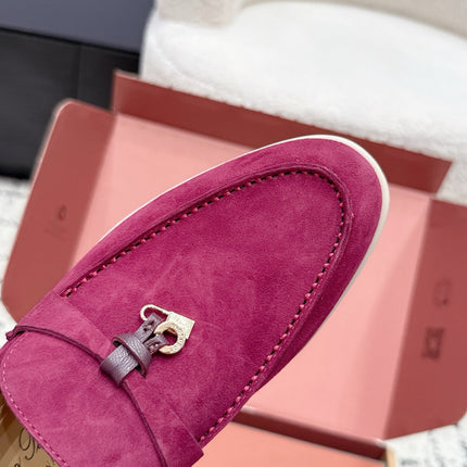 LP 26S SUMMER CHARMS WALK LOAFER IN FUCHSIA PINK SUEDE GOLD HARDWARE