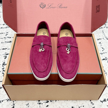 LP 26S SUMMER CHARMS WALK LOAFER IN FUCHSIA PINK SUEDE GOLD HARDWARE