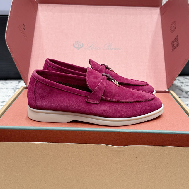 LP 26S SUMMER CHARMS WALK LOAFER IN FUCHSIA PINK SUEDE GOLD HARDWARE