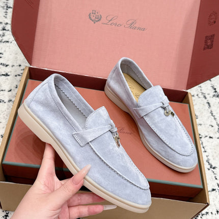 LP 26S SUMMER CHARMS WALK LOAFER IN LIGHT BLUE SUEDE GOLD HARDWARE