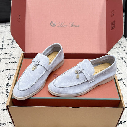 LP 26S SUMMER CHARMS WALK LOAFER IN LIGHT BLUE SUEDE GOLD HARDWARE