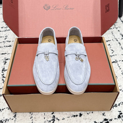 LP 26S SUMMER CHARMS WALK LOAFER IN LIGHT BLUE SUEDE GOLD HARDWARE