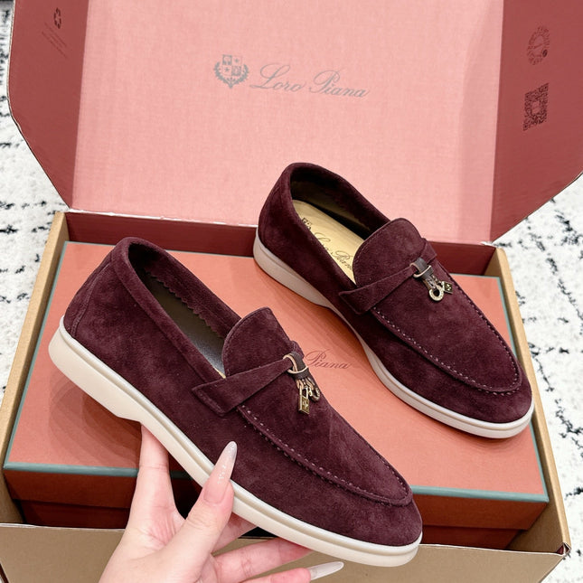 LP 26S SUMMER CHARMS WALK LOAFER IN BURGUNDY RED SUEDE GOLD HARDWARE