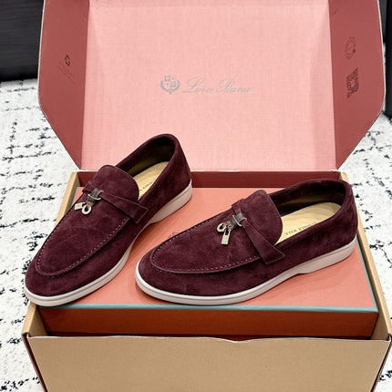 LP 26S SUMMER CHARMS WALK LOAFER IN BURGUNDY RED SUEDE GOLD HARDWARE