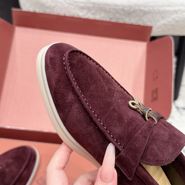 LP 26S SUMMER CHARMS WALK LOAFER IN BURGUNDY RED SUEDE GOLD HARDWARE
