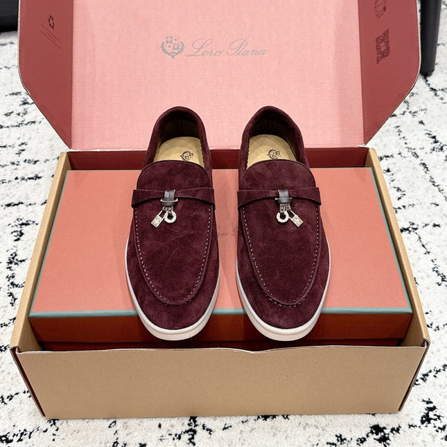 LP 26S SUMMER CHARMS WALK LOAFER IN BURGUNDY RED SUEDE GOLD HARDWARE