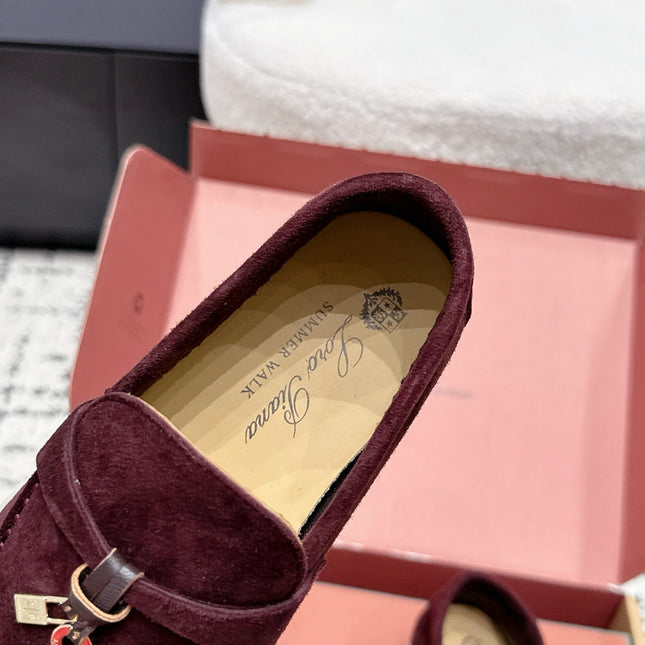 LP 26S SUMMER CHARMS WALK LOAFER IN BURGUNDY RED SUEDE GOLD HARDWARE