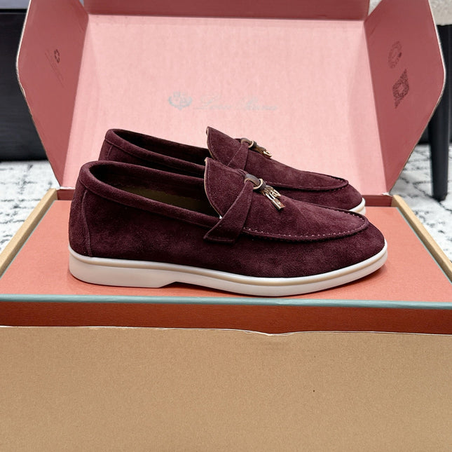 LP 26S SUMMER CHARMS WALK LOAFER IN BURGUNDY RED SUEDE GOLD HARDWARE