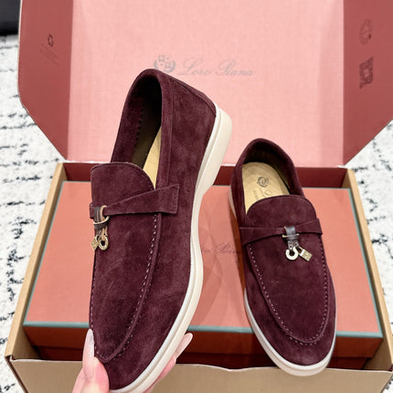 LP 26S SUMMER CHARMS WALK LOAFER IN BURGUNDY RED SUEDE GOLD HARDWARE