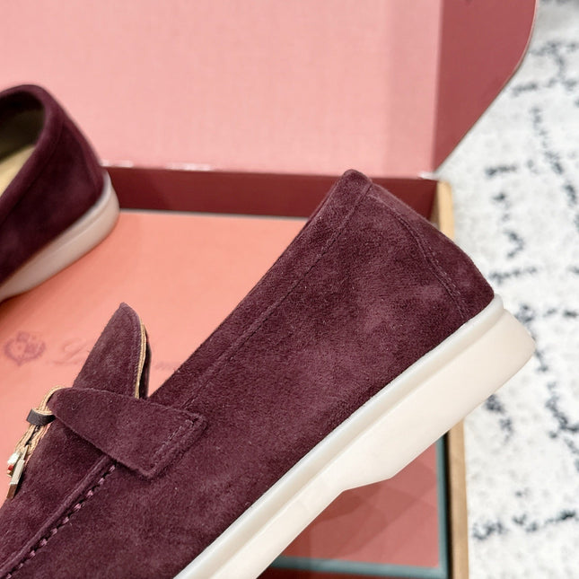 LP 26S SUMMER CHARMS WALK LOAFER IN BURGUNDY RED SUEDE GOLD HARDWARE