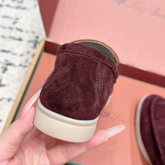LP 26S SUMMER CHARMS WALK LOAFER IN BURGUNDY RED SUEDE GOLD HARDWARE