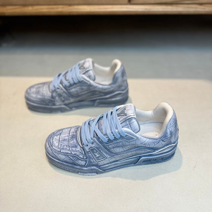 LV MEN'S LUXURY DESIGNER SPORTS BLUE SNEAKERS