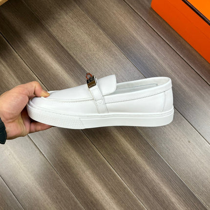 HM GAME SLIP-ON SNEAKER WHITE CALFSKIN