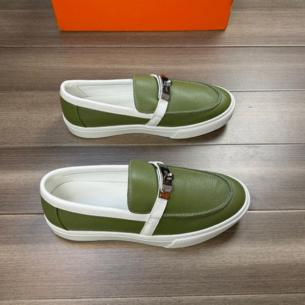 HM GAME SLIP-ON SNEAKER OLIVE CALFSKIN
