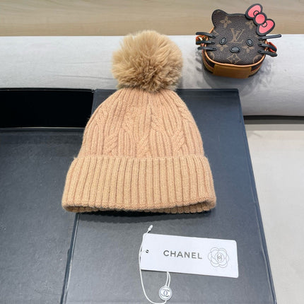 BEANIE HAT IN SEPIA TAN WOOL 422177