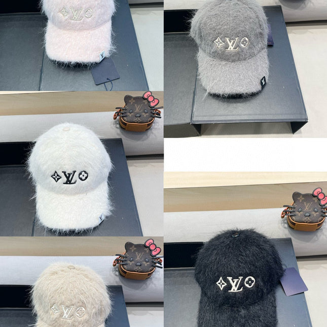 BASEBALL CAP IN BLACK RABBIT FUR 434936