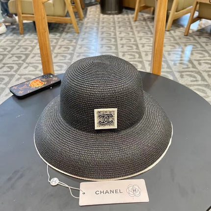 STRAW CLOCHE HAT BLACK 672756