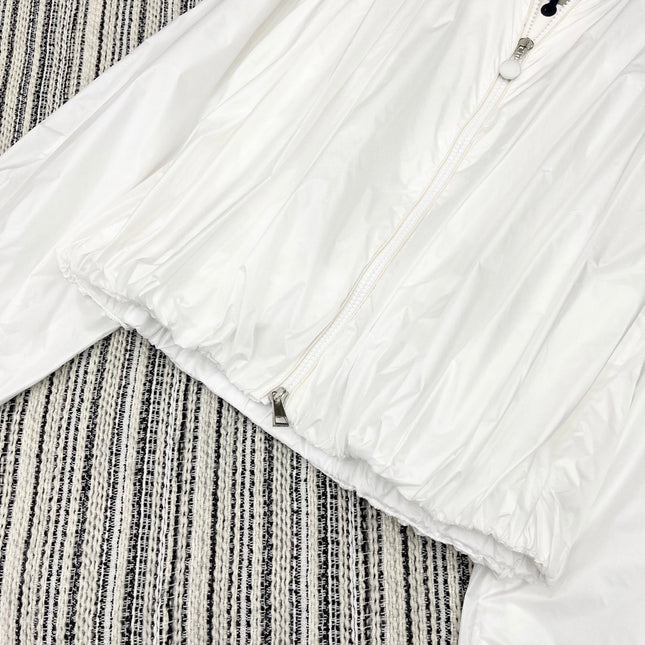 MONCLER ZIP-UP JACKET WITH STAND COLLAR IN WHITE 267977
