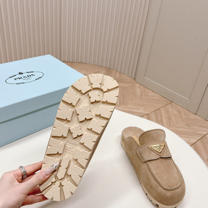 PRA SABOTS MULES LIGHT BROWN SUEDE