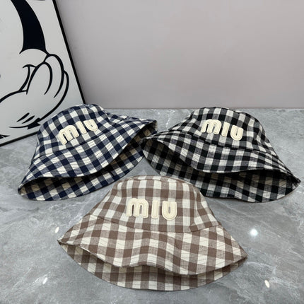 MIUMIU BUCKET CHECKED PATTERN WITH LOGO
