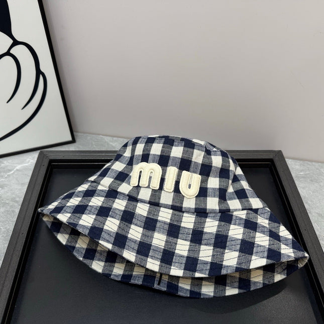 MIUMIU BUCKET CHECKED PATTERN WITH LOGO