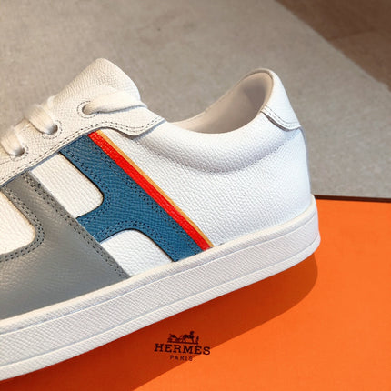HM BOOMERANG SNEAKER MULTI WHITE AND GRAY CALFSKIN