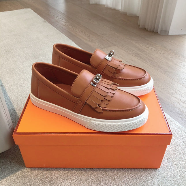 GAME SLIP-ON SNEAKER CARAMEL WITH TASSELS CALFSKIN